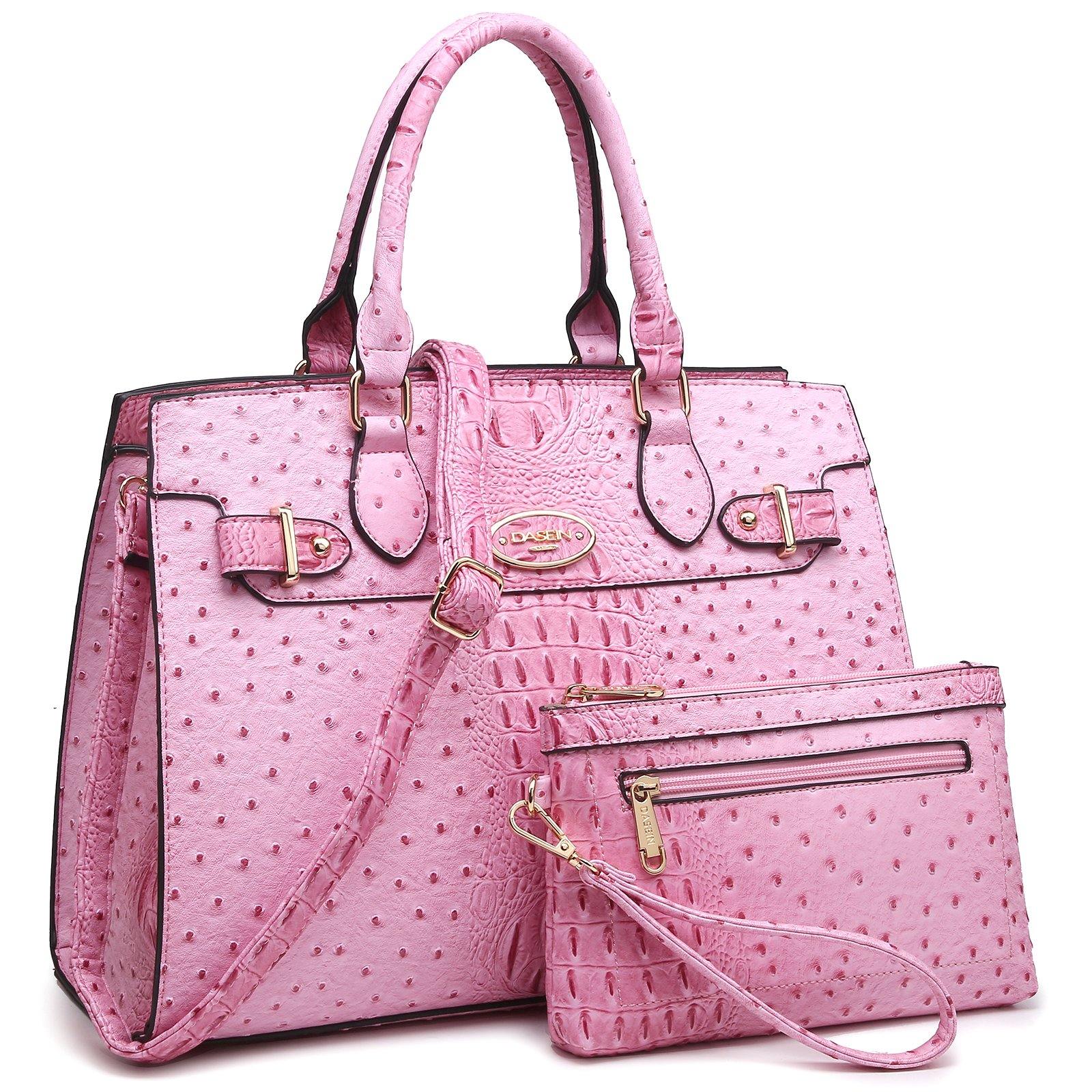 Vegan Leather Women Handbags and Purses Top Handle Tote with Matching Clutch - Dasein Bags