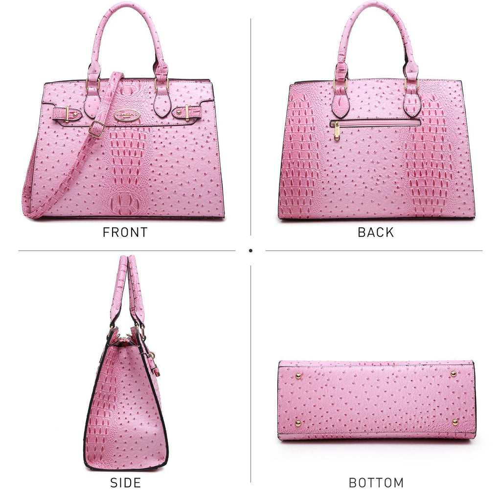 Vegan Leather Women Handbags and Purses Top Handle Tote with Matching Clutch - Dasein Bags
