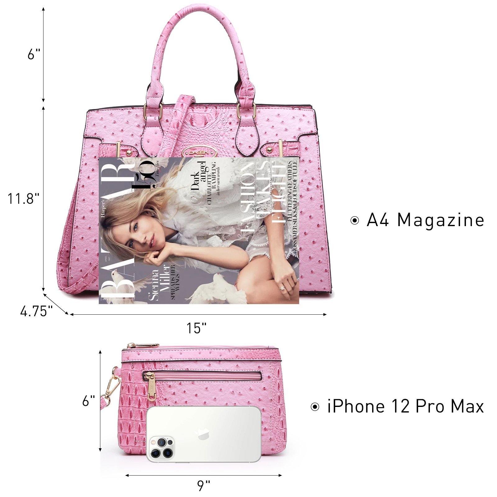 Vegan Leather Women Handbags and Purses Top Handle Tote with Matching Clutch - Dasein Bags