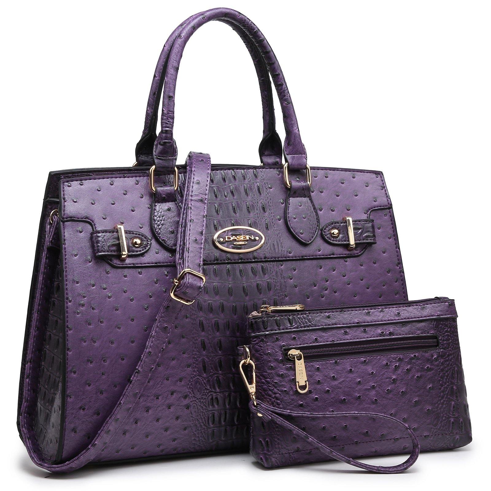 Vegan Leather Women Handbags and Purses Top Handle Tote with Matching Clutch - Dasein Bags