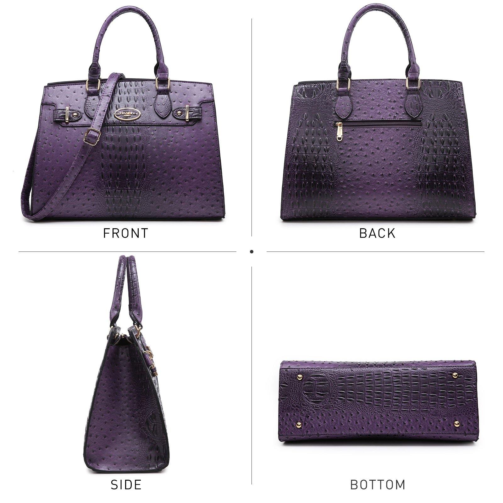 Vegan Leather Women Handbags and Purses Top Handle Tote with Matching Clutch - Dasein Bags