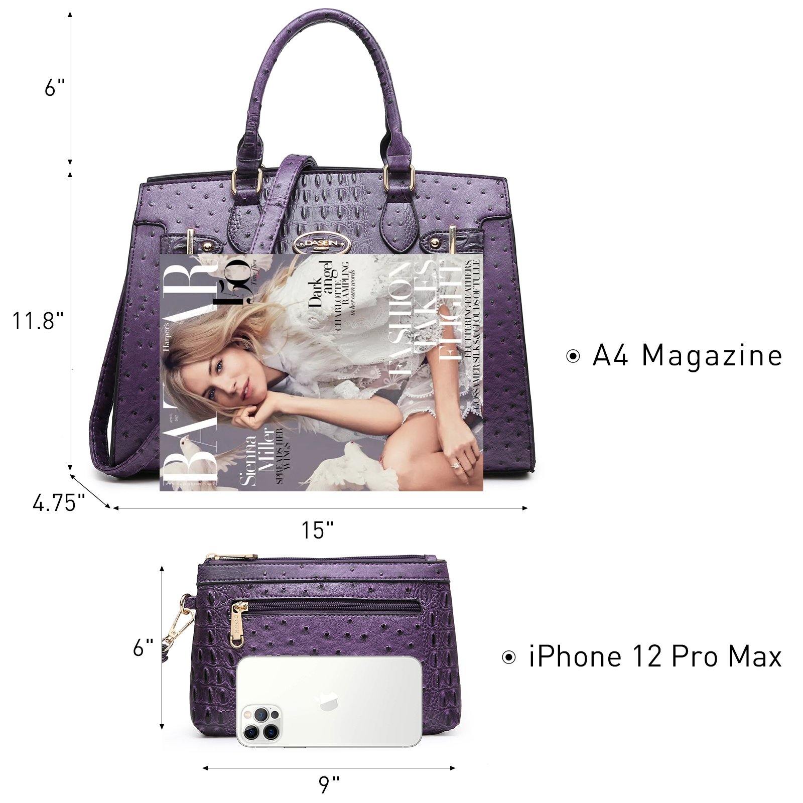 Vegan Leather Women Handbags and Purses Top Handle Tote with Matching Clutch - Dasein Bags