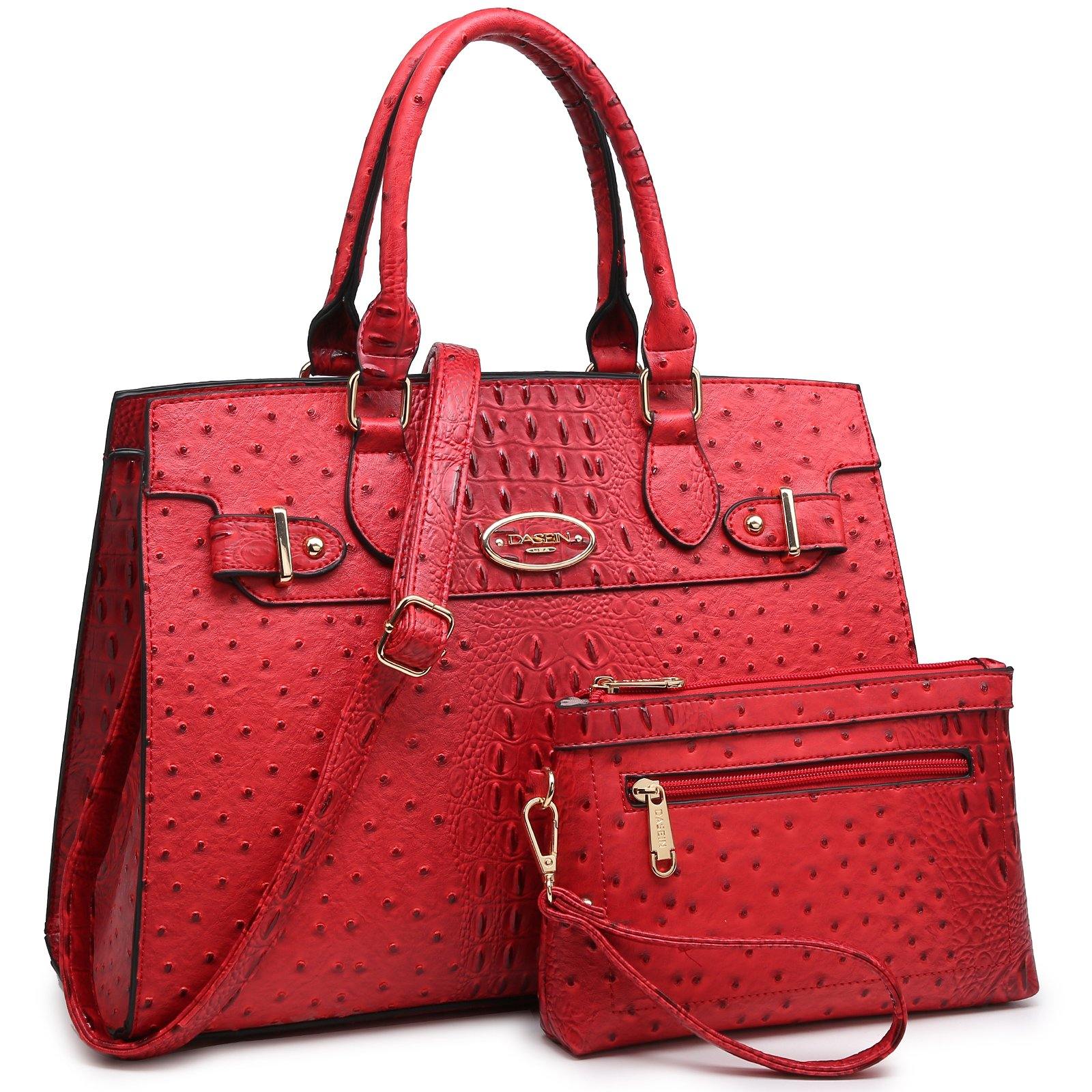 Vegan Leather Women Handbags and Purses Top Handle Tote with Matching Clutch - Dasein Bags