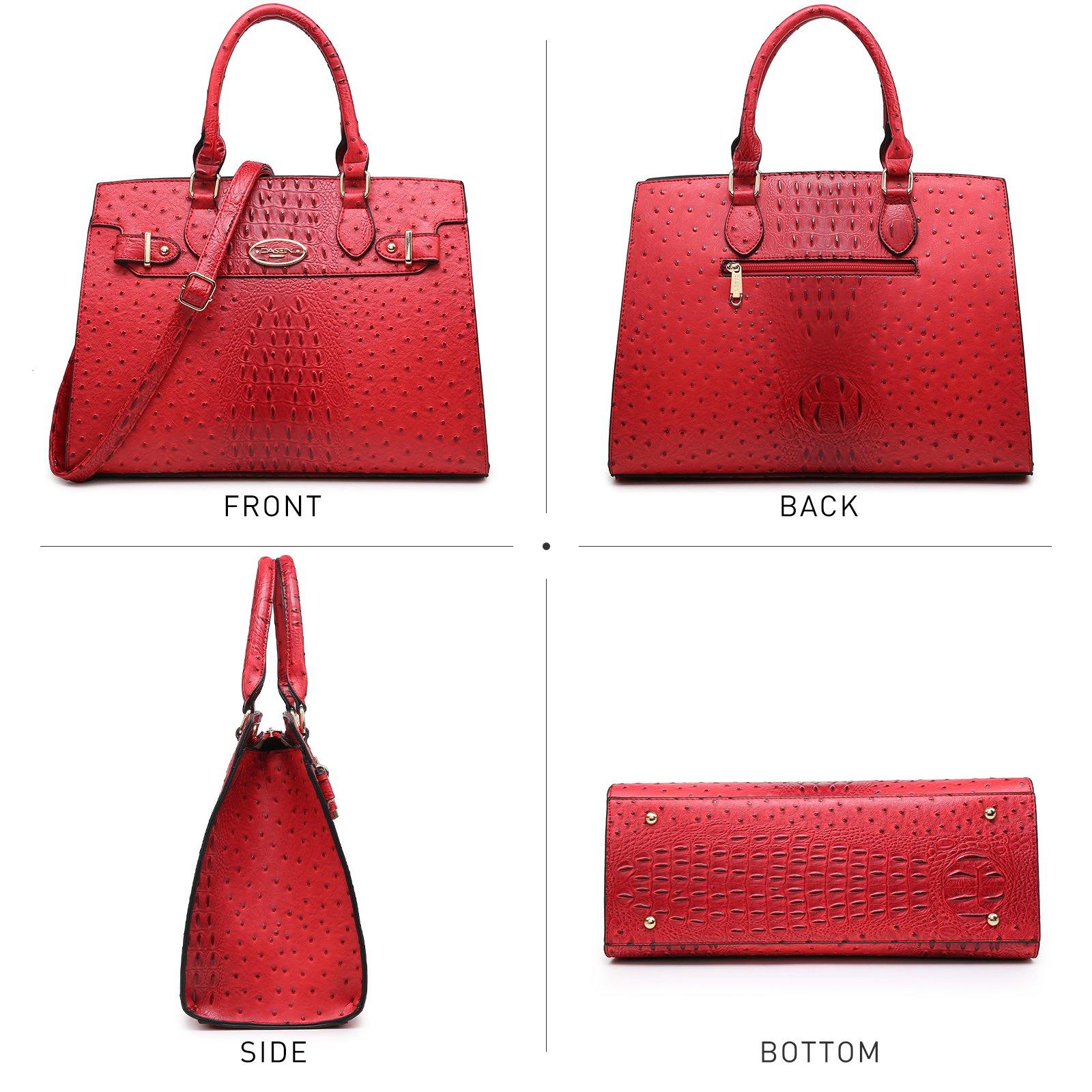 Vegan Leather Women Handbags and Purses Top Handle Tote with Matching Clutch - Dasein Bags