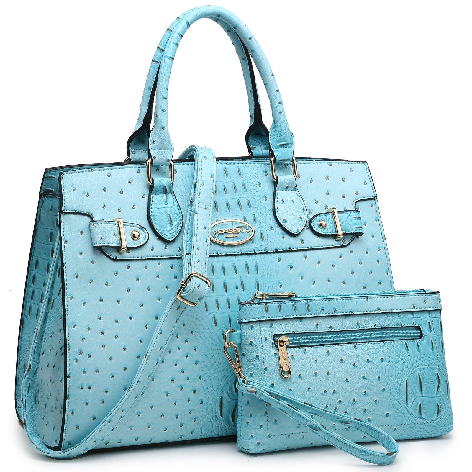 Vegan Leather Women Handbags and Purses Top Handle Tote with Matching Clutch - Dasein Bags