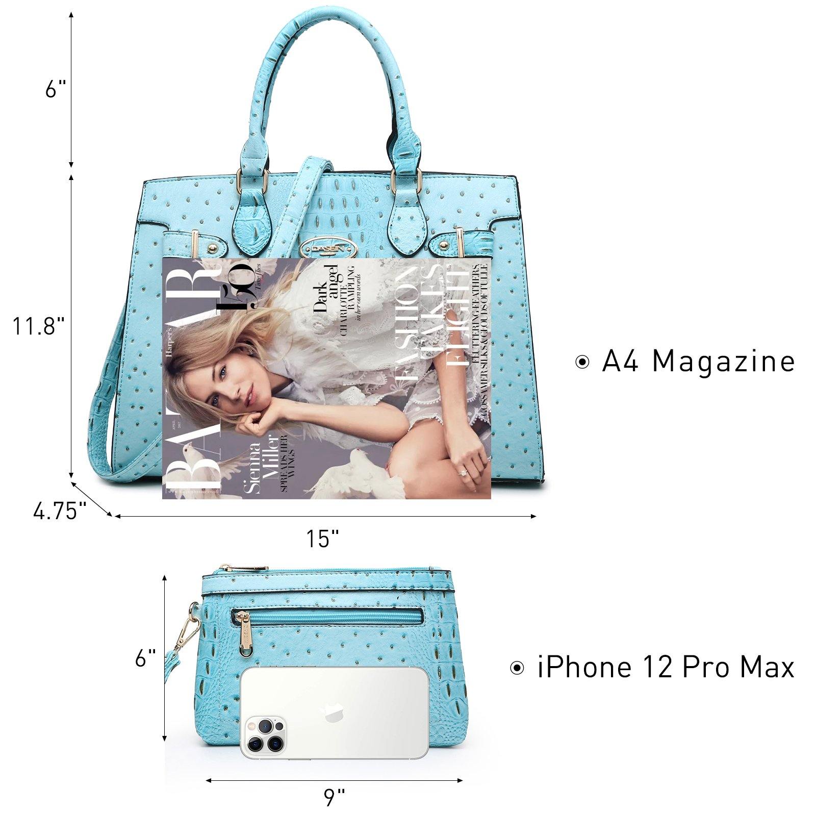 Vegan Leather Women Handbags and Purses Top Handle Tote with Matching Clutch - Dasein Bags