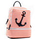 Anchor Canvas Striped Backpack with Adjustable Shoulder Straps