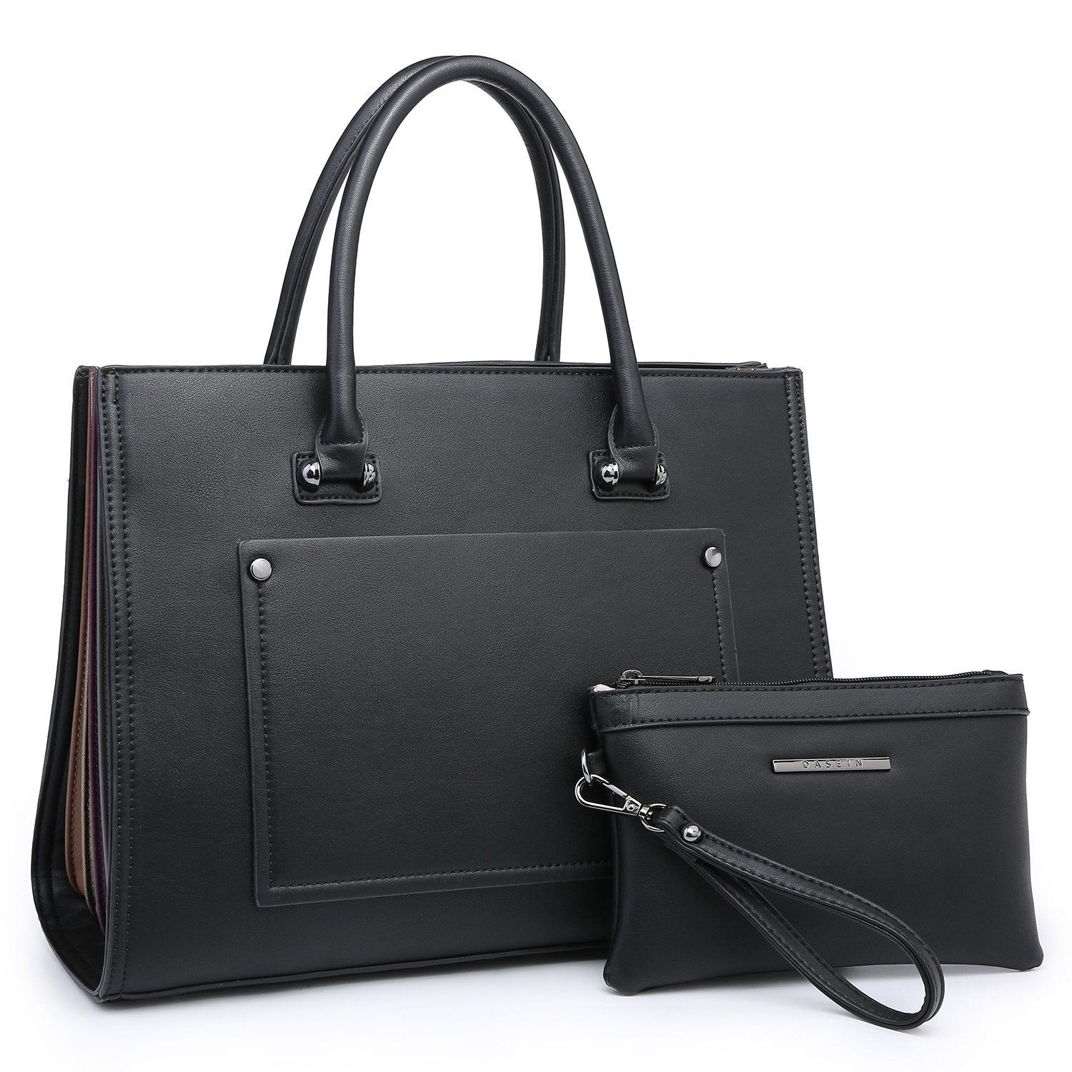 Classic Top Handle Handbag with Matching Wallet-Handbags & Purses-Dasein Bags