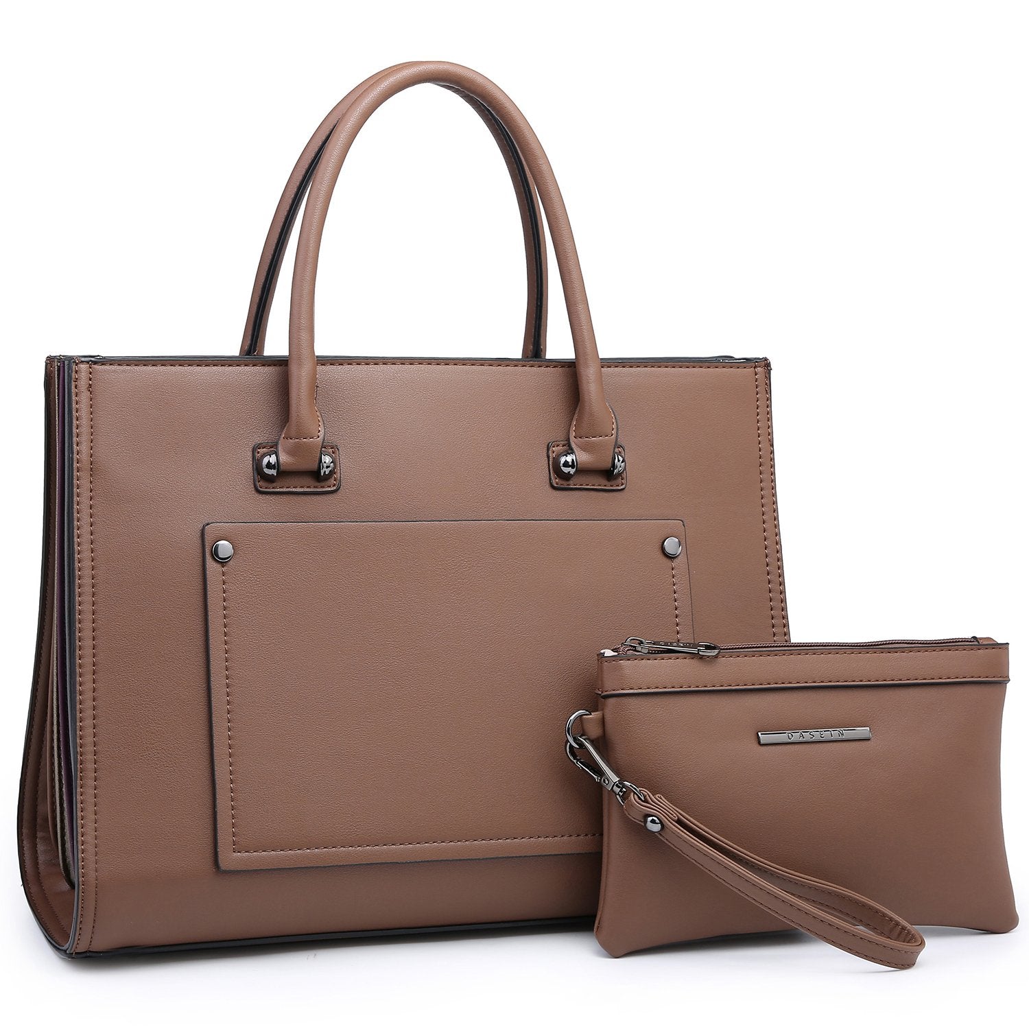 Classic Top Handle Handbag with Matching Wallet-Handbags & Purses-Dasein Bags