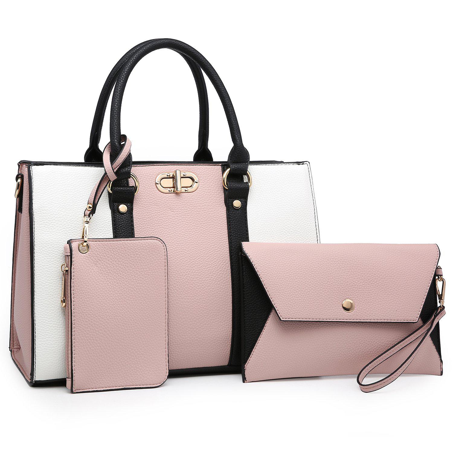 Two-tone 3-in-1 Handbag-Handbags & Purses-Dasein Bags