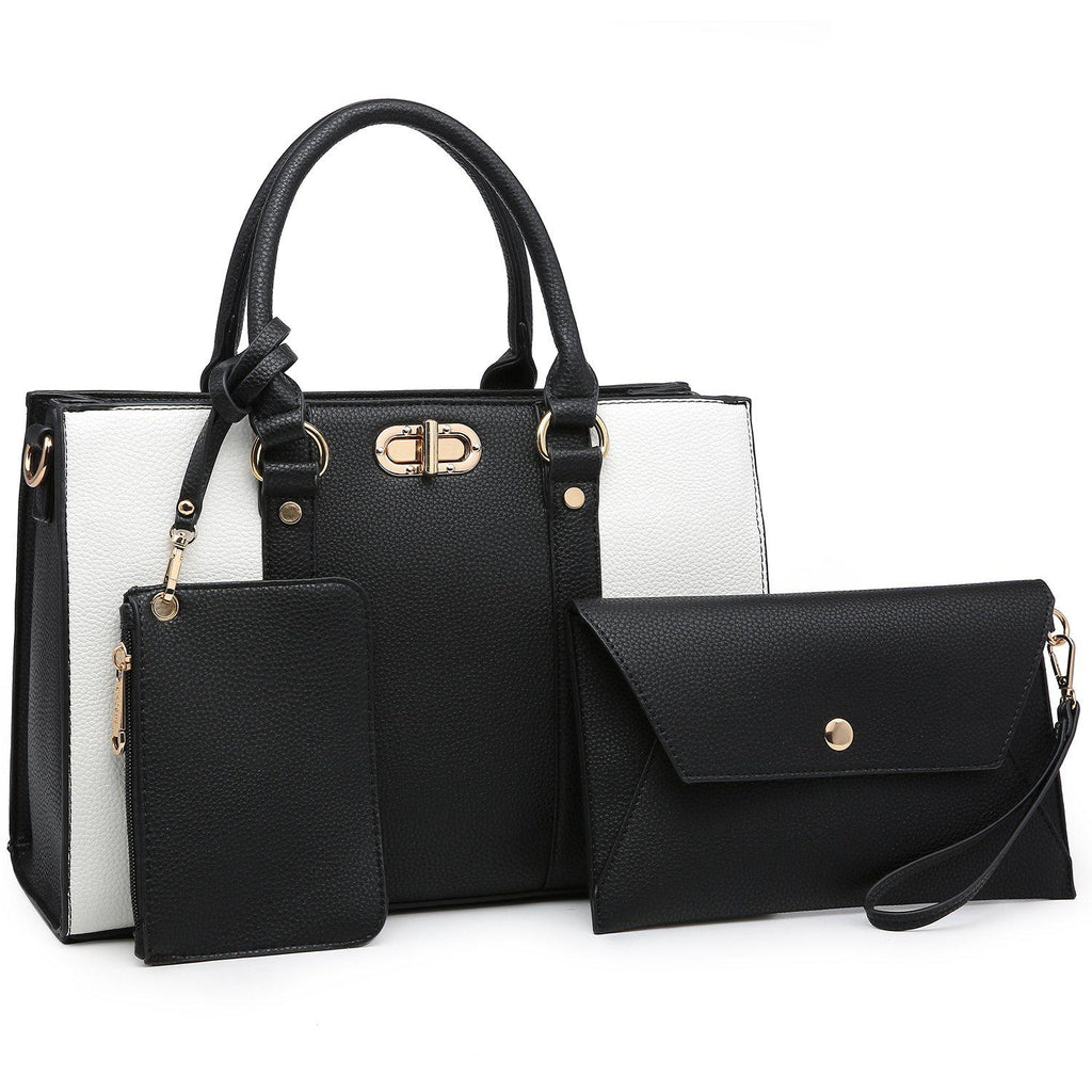 Two-tone 3-in-1 Handbag-Handbags & Purses-Dasein Bags