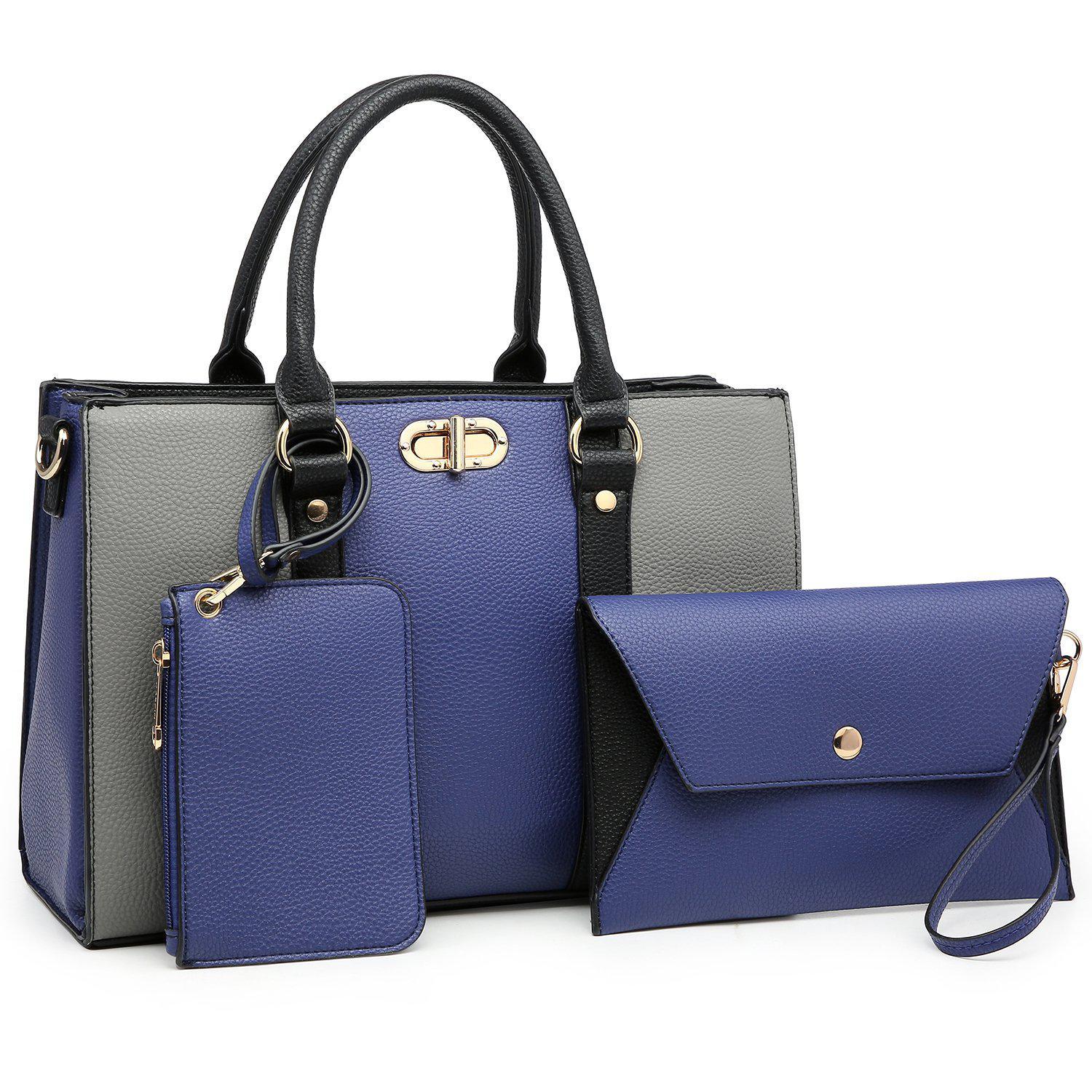 Two-tone 3-in-1 Handbag-Handbags & Purses-Dasein Bags