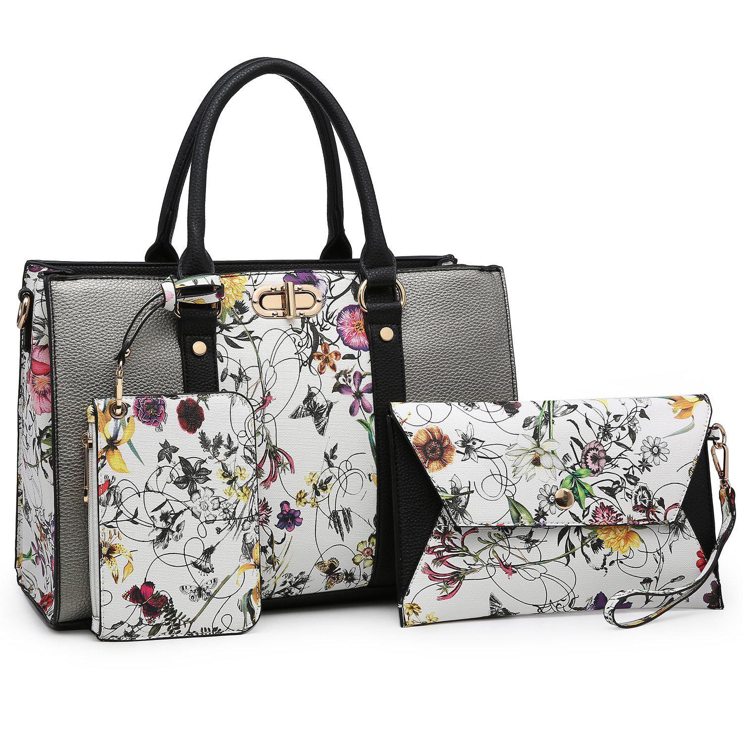 Two-tone 3-in-1 Handbag-Handbags & Purses-Dasein Bags