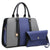 Two-Tone Padlock Satchel with Matching Wristlet-Handbags-Dasein Bags
