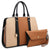 Two-Tone Padlock Satchel with Matching Wristlet-Handbags-Dasein Bags