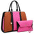 Two-Tone Padlock Satchel with Matching Wristlet-Handbags-Dasein Bags