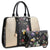 Two-Tone Padlock Satchel with Matching Wristlet-Handbags-Dasein Bags