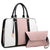 Two-Tone Padlock Satchel with Matching Wristlet-Handbags-Dasein Bags