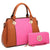 Two-Tone Satchel with Matching Wallet-Handbags & Purses-Dasein Bags